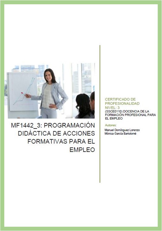 MF1442_3 Programación didáctica de acciones formativas para el empleo